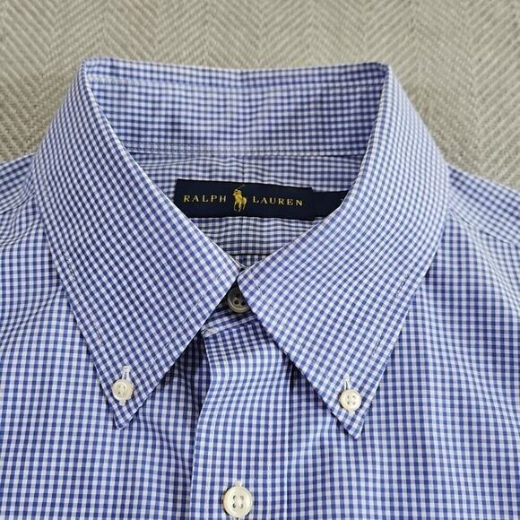 Ralph Lauren Button Down Shirt Men's 16 1/2 34/35 Classic Fit Quiet Luxury Blue - Picture 7 of 16